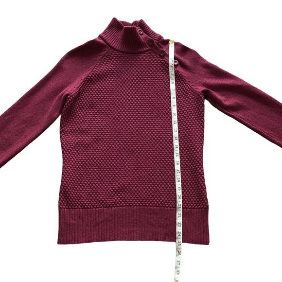 THE NORTH FACE Sweater 4 Button Turtleneck Cotton Wool Blend Plum Women's XS - Picture 15 of 16